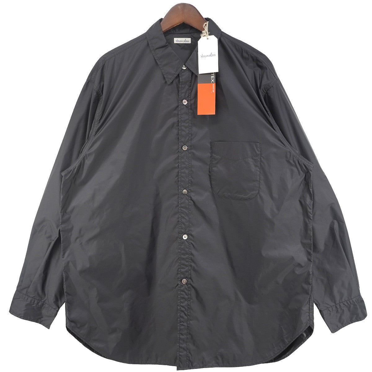 PERTEX LOOSE FIT REGULAR COLLAR SHIRTパーテックス ワッシャー加工 ドレープ ビッグシルエット レギュラーカラー 開襟 長袖 シャツ