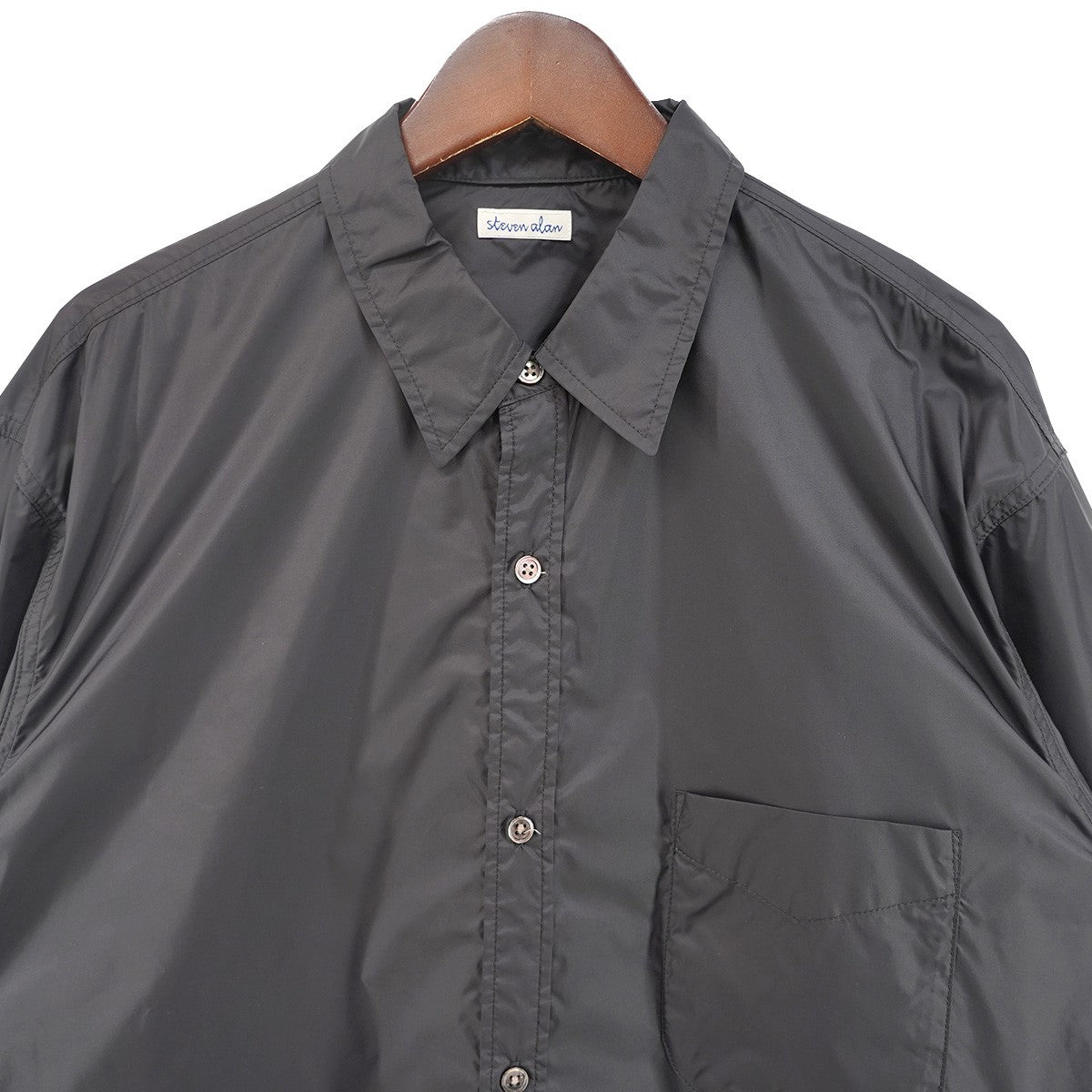 PERTEX LOOSE FIT REGULAR COLLAR SHIRTパーテックス ワッシャー加工 ドレープ ビッグシルエット レギュラーカラー 開襟 長袖 シャツ