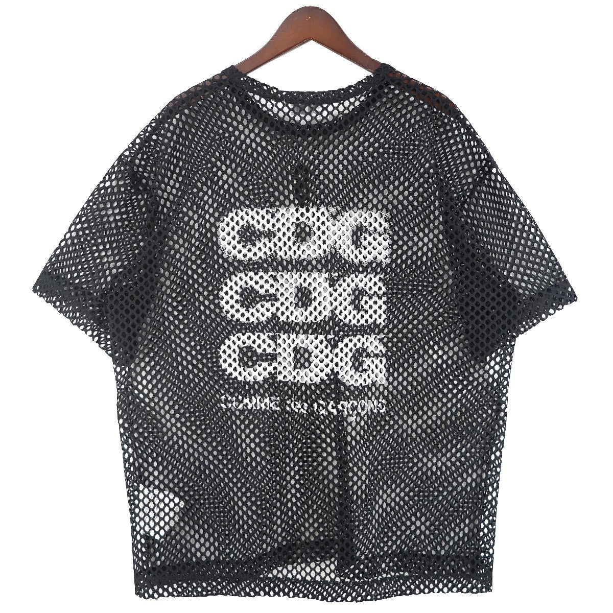 CDG OVERSIZED MESH T-SHIRTトリプルエアライン ロゴ シースルー メッシュ ビッグシルエット 半袖 Tシャツ