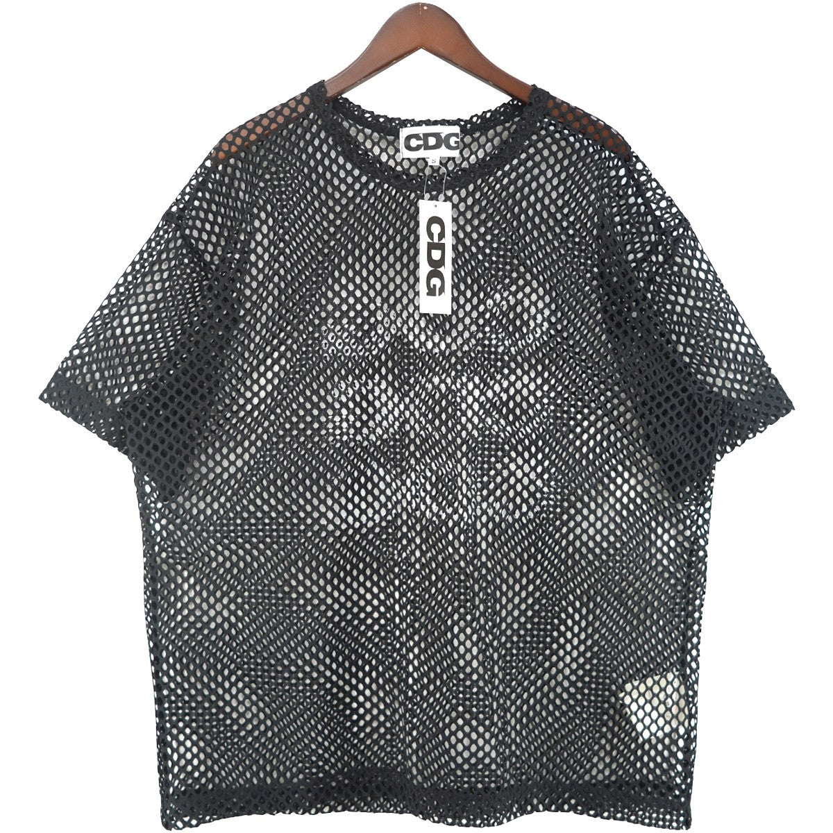 CDG OVERSIZED MESH T-SHIRTトリプルエアライン ロゴ シースルー メッシュ ビッグシルエット 半袖 Tシャツ