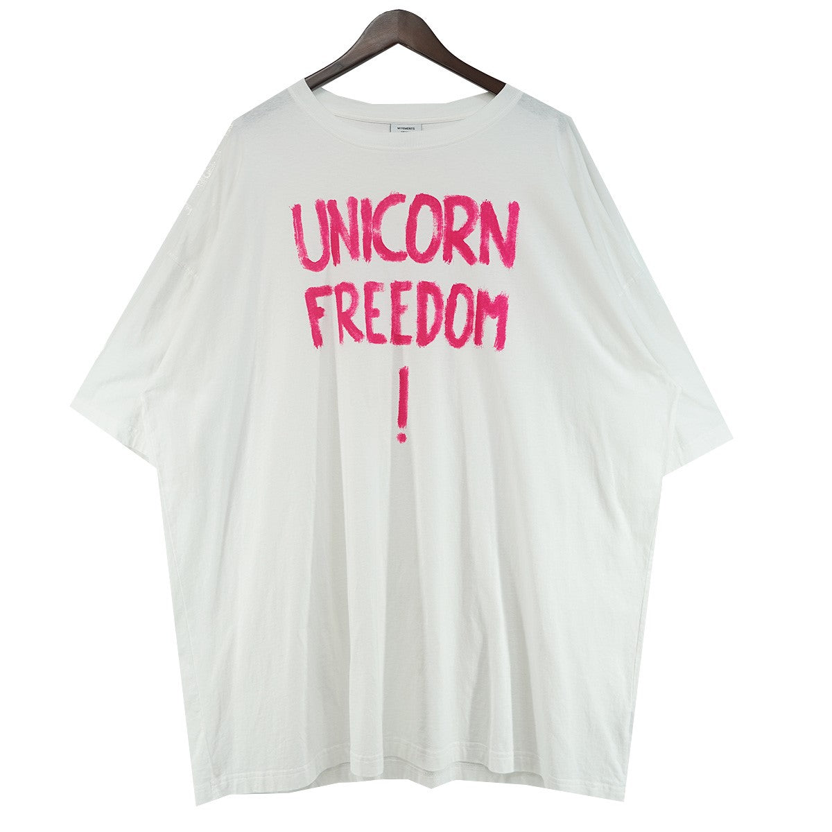 20SS Unicorn Freedom Teeユニコーン フリーダム 手書き風 ロゴ プリント オーバーサイズシルエット 半袖 Tシャツ