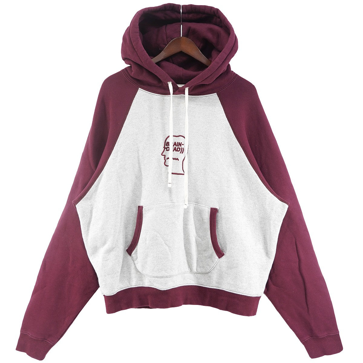 24AW FLEECE LOGO HEAD RAGLAN HOODIEロゴ ヘッド ラグラン 切替 フーディー パーカー