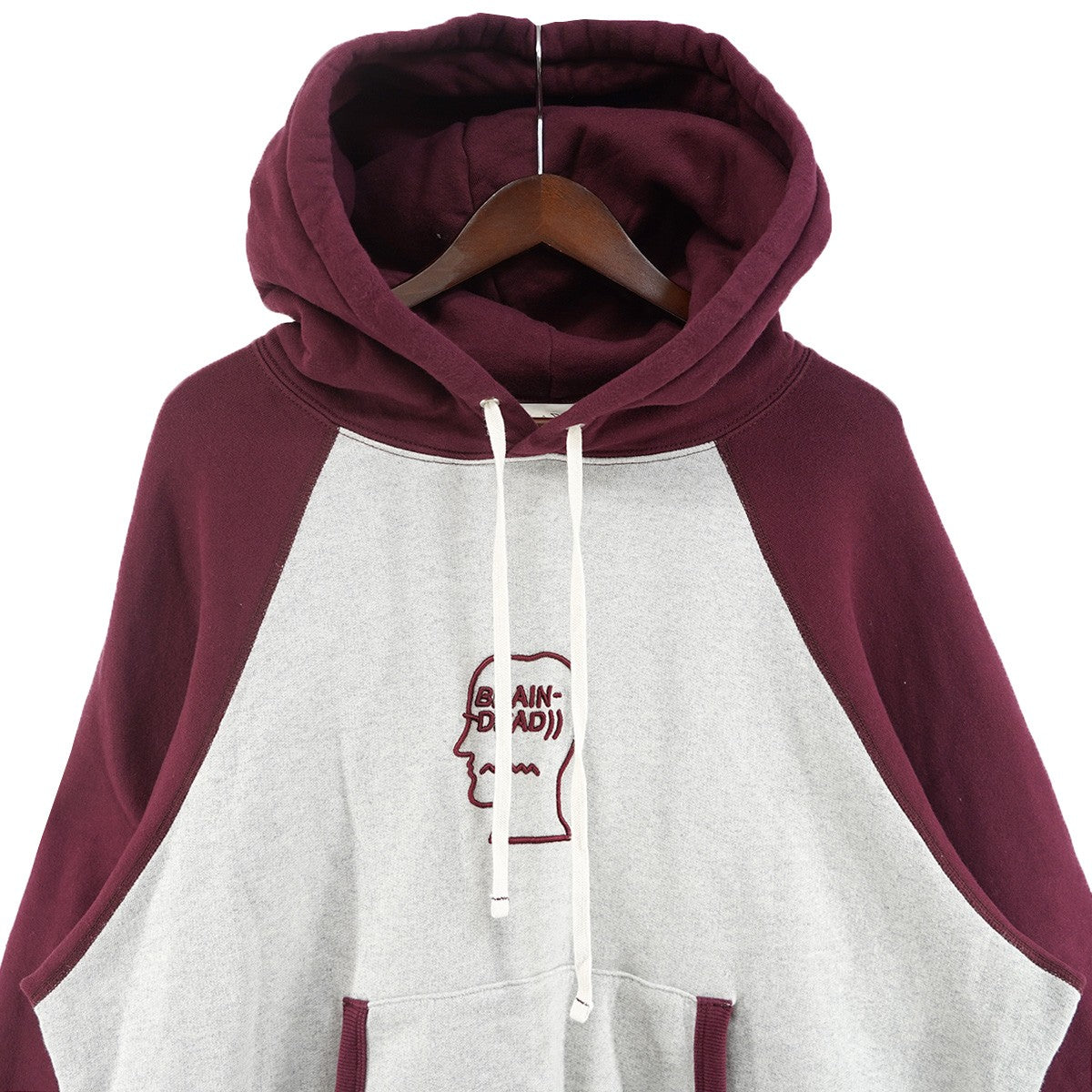 24AW FLEECE LOGO HEAD RAGLAN HOODIEロゴ ヘッド ラグラン 切替 フーディー パーカー