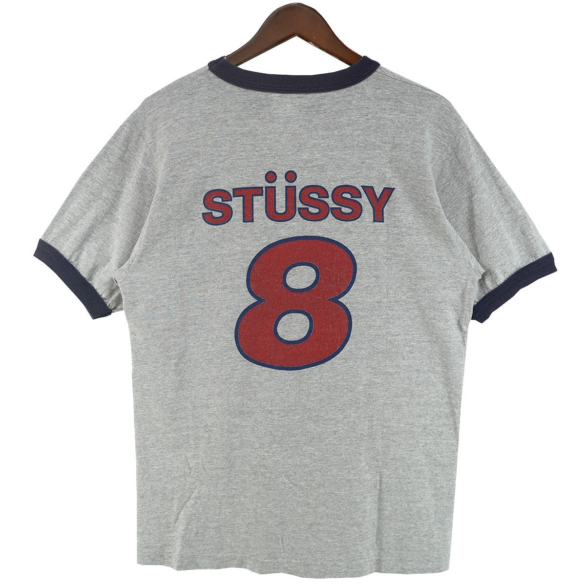 98s CREST POCKET RINGER TEE オールドステューシー シールド クレストアーチ ロゴ SSリンク グラフィック ポケット 8ナンバリング プリント リンガー 半袖 Tシャツ