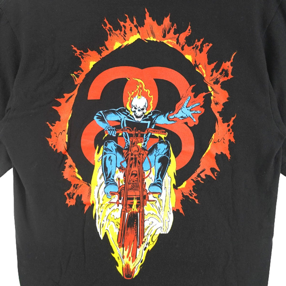 11SS × MARVEL COMICS Ghost Rider S／S Tee コラボゴーストライダー スカル フレア バイク SSリンク Wネーム  ロゴ 袖プリント 半袖 Tシャツ