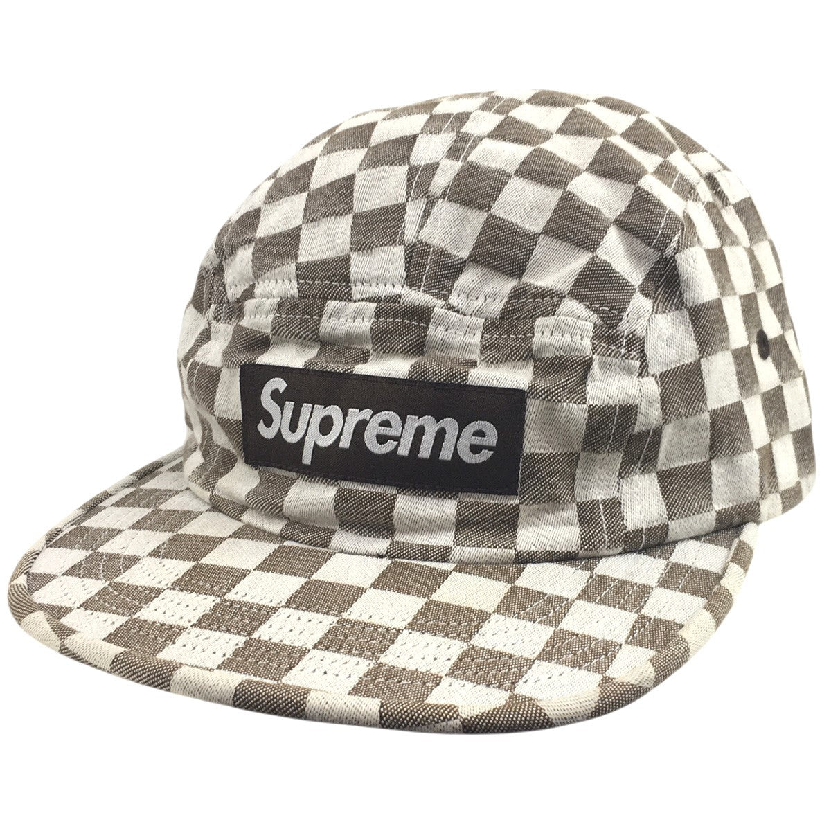Supreme 18SS Checker Board Camp Capチェッカーボード ボックスロゴ キャンプ キャップ 帽子 古着・中古-1枚目のアイテム画像
