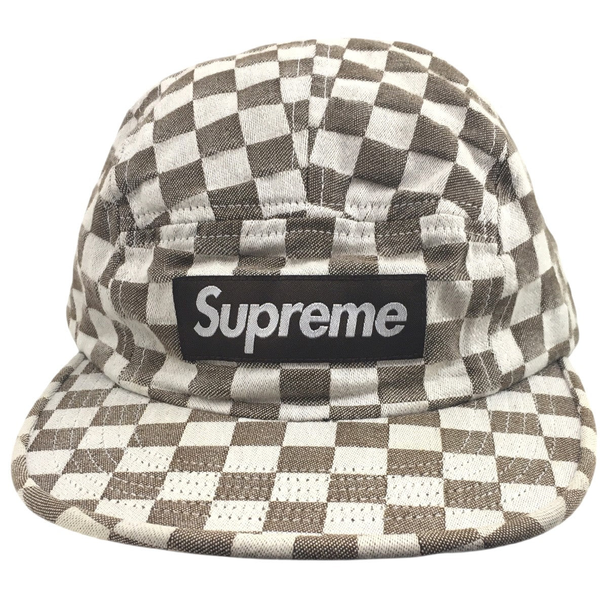 Supreme 18SS Checker Board Camp Capチェッカーボード ボックスロゴ キャンプ キャップ 帽子 古着・中古-2枚目のアイテム画像