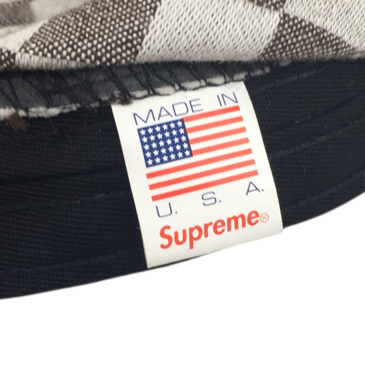 Supreme 18SS Checker Board Camp Capチェッカーボード ボックスロゴ キャンプ キャップ 帽子 古着・中古-6枚目のアイテム画像