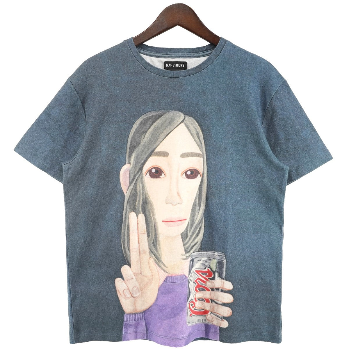 13SS × Brian Calvinoors Coors Girl／Peace ＆ Soda T-Shirtウォッシュ加工 ブライアン・カルヴィン 少女 缶 インクジェットプリント 半袖 Tシャツ