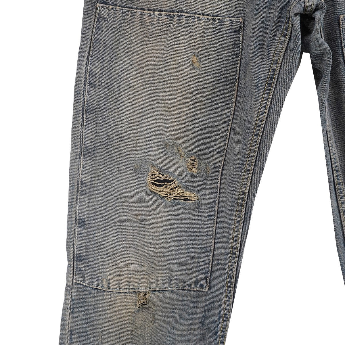 08AW WORKMAN‘S MANUFACTURING CO． MINER’S REPAIRED DENIM WORK PANTSリアル加工 キャンドルポケット サスペンダーボタン デニム パンツ