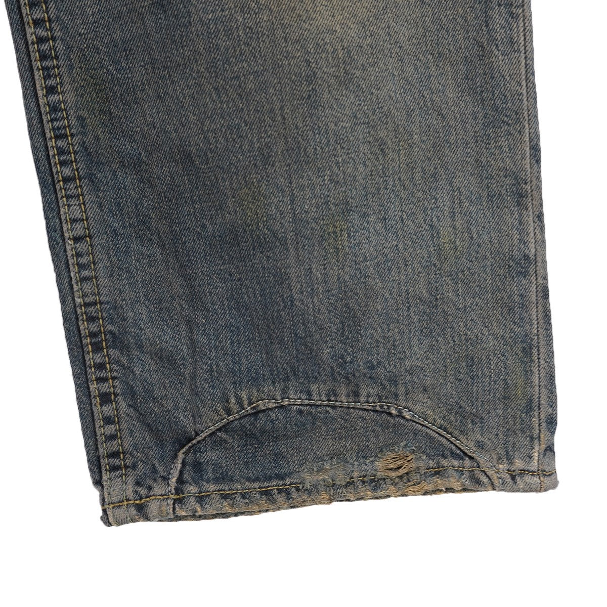 08AW WORKMAN‘S MANUFACTURING CO． MINER’S REPAIRED DENIM WORK PANTSリアル加工 キャンドルポケット サスペンダーボタン デニム パンツ