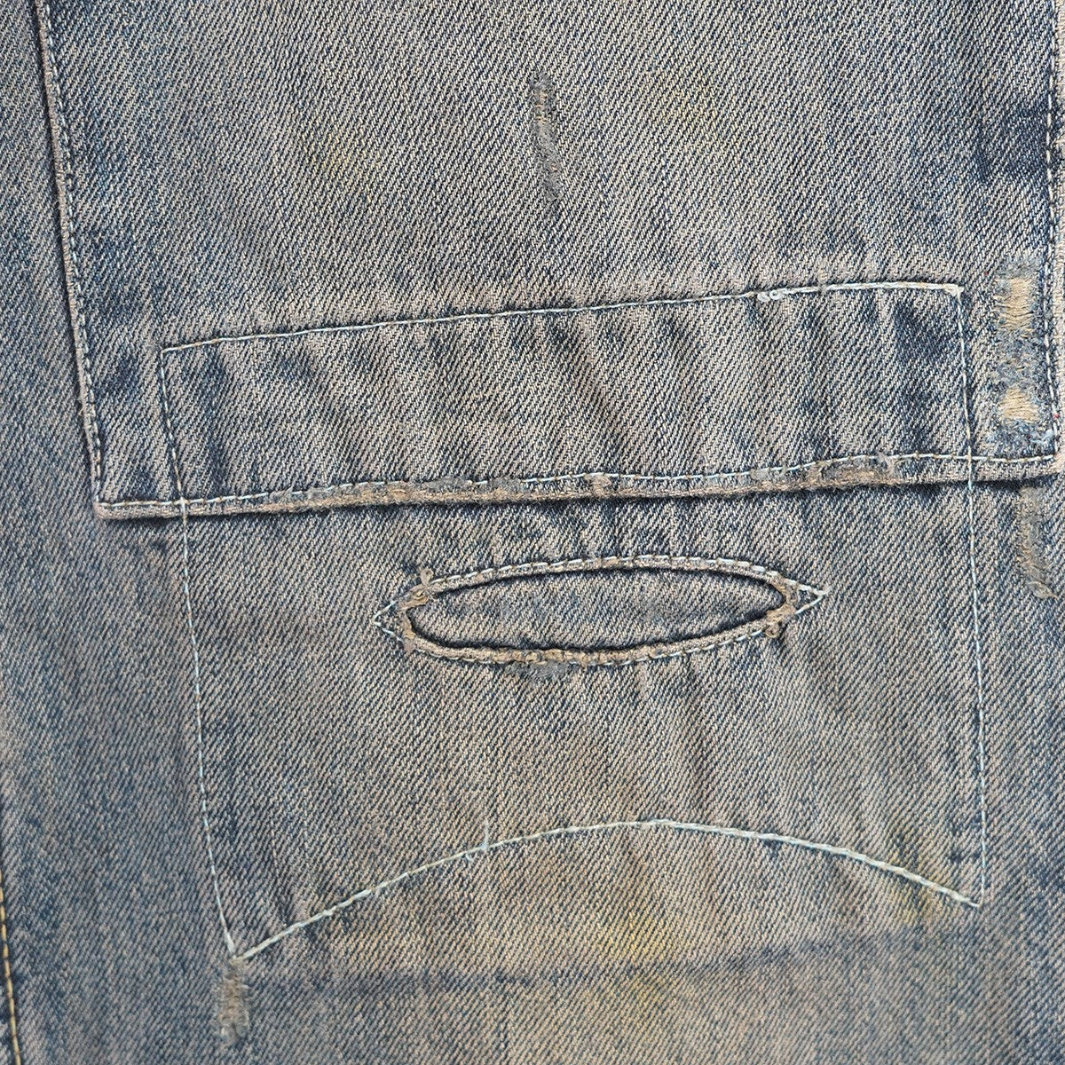 08AW WORKMAN‘S MANUFACTURING CO． MINER’S REPAIRED DENIM WORK PANTSリアル加工 キャンドルポケット サスペンダーボタン デニム パンツ