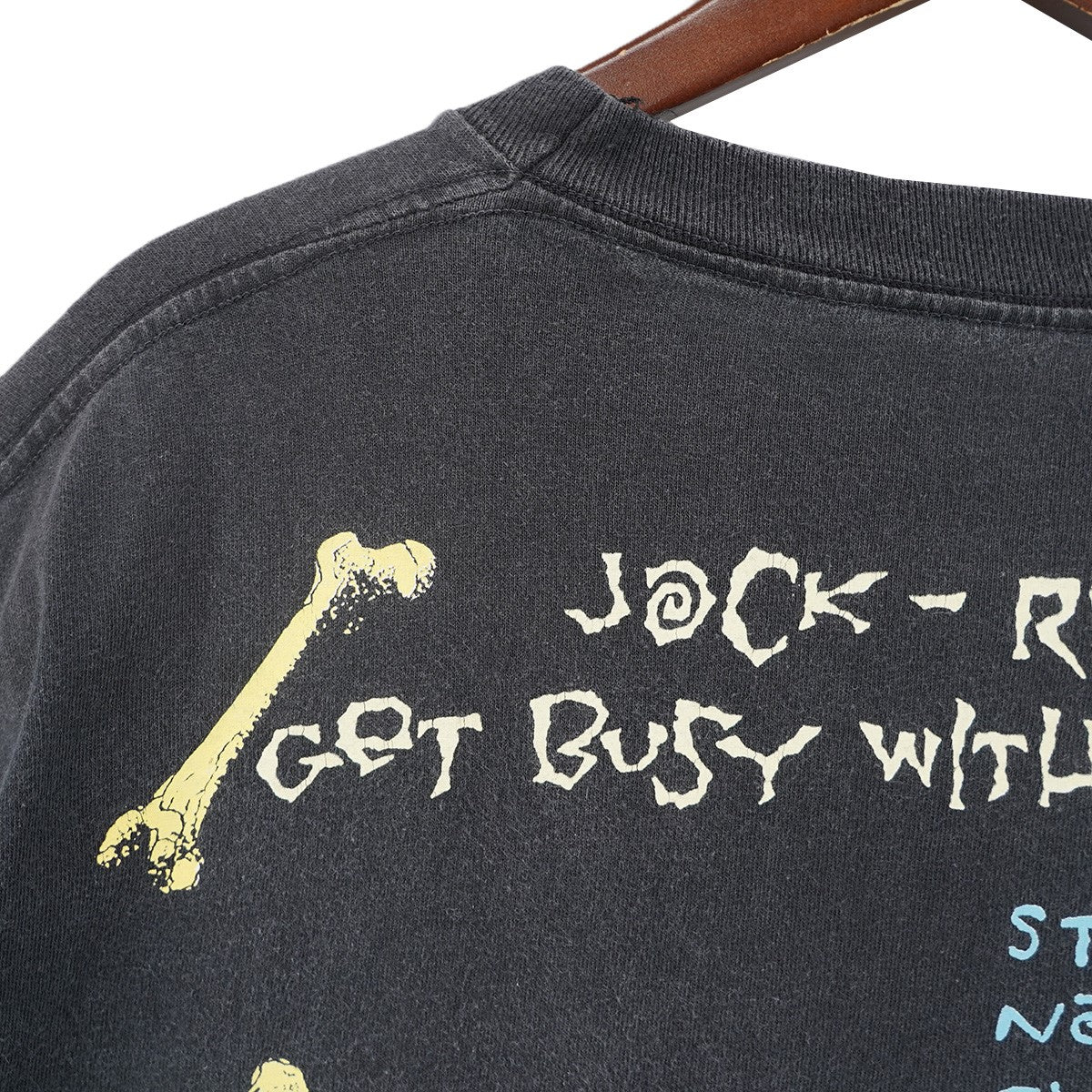 VINTAGE 90s RUSH Roll the Bones 1991 Artwork by PUSHEADラッシュ 北米ツアー スカル 骸骨 ダイス サイコロ リリック プリント 半袖 Tシャツ 古着・中古-5枚目のアイテム画像