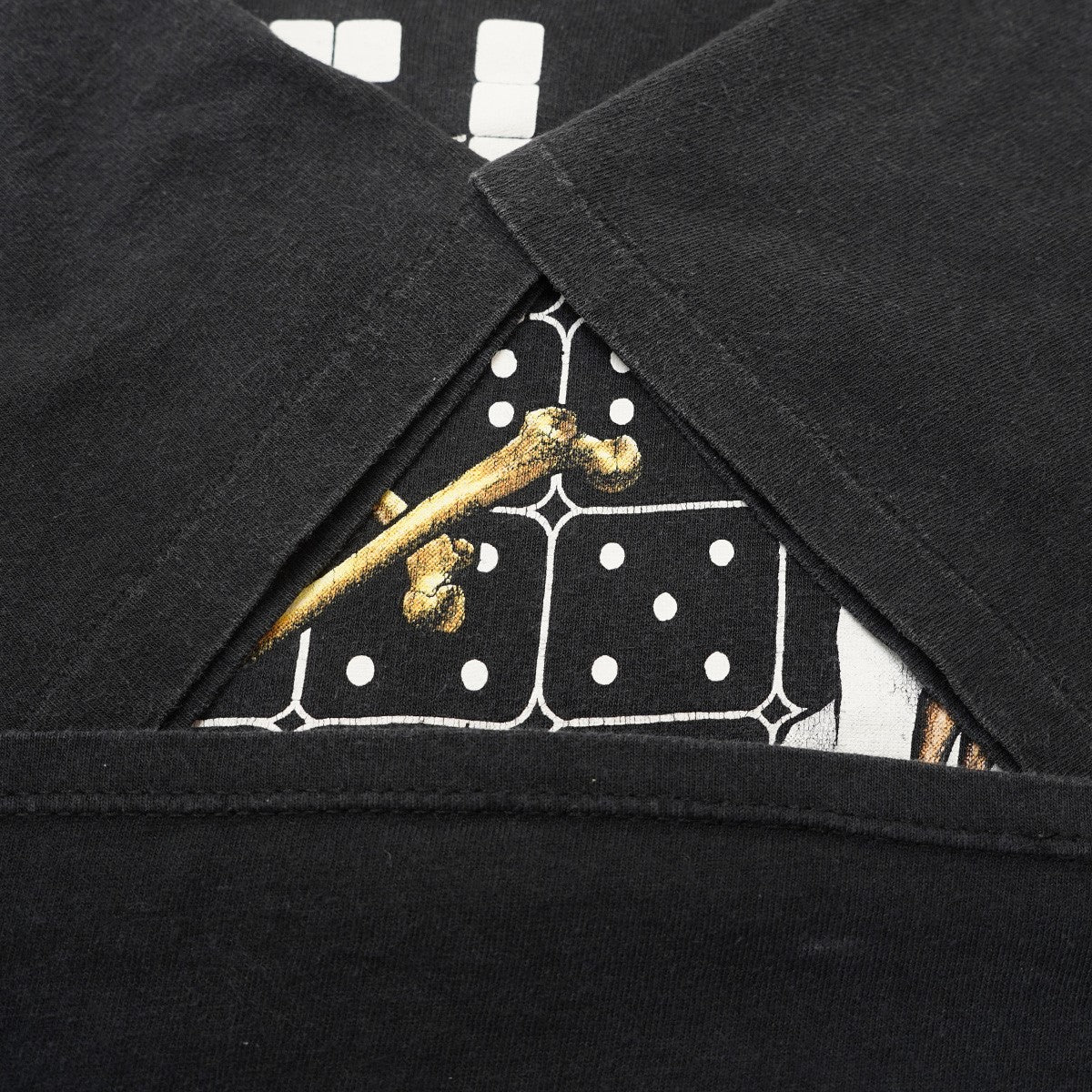 VINTAGE 90s RUSH Roll the Bones 1991 Artwork by PUSHEADラッシュ 北米ツアー スカル 骸骨 ダイス サイコロ リリック プリント 半袖 Tシャツ 古着・中古-9枚目のアイテム画像