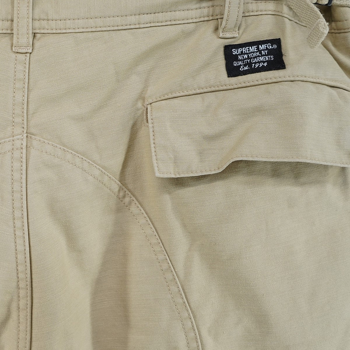 Supreme 25SS Cargo Short 6ポケット ダブルシートロゴ 織りネームタグ アジャスターベルト リラックスフィット カーゴ ハーフ パンツ ショーツ 古着・中古-6枚目のアイテム画像
