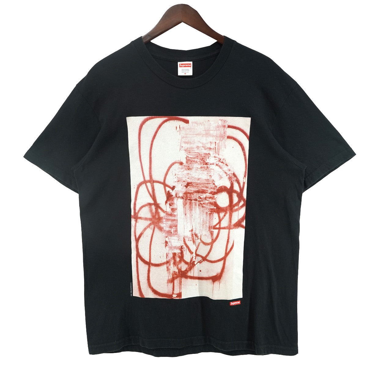 Supreme 21AW Christopher Wool 2001 Tee Untitled， 2001クリストファー・ウール アブストラクト 抽象画 アートワーク スモール ボックスロゴ 半袖 Tシャツ 古着・中古-1枚目のアイテム画像