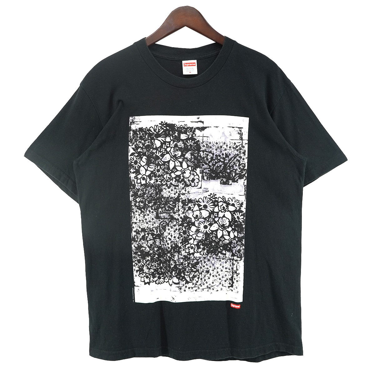 Supreme 21AW Christopher Wool／Supreme Tee Untitled 1995クリストファー・ウール 花 アートワーク スモール ボックスロゴ 半袖 Tシャツ 古着・中古-1枚目のアイテム画像