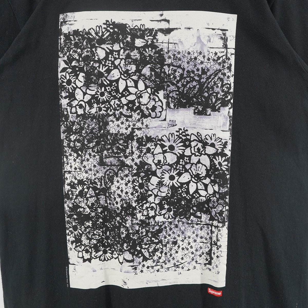 Supreme 21AW Christopher Wool／Supreme Tee Untitled 1995クリストファー・ウール 花 アートワーク スモール ボックスロゴ 半袖 Tシャツ 古着・中古-2枚目のアイテム画像