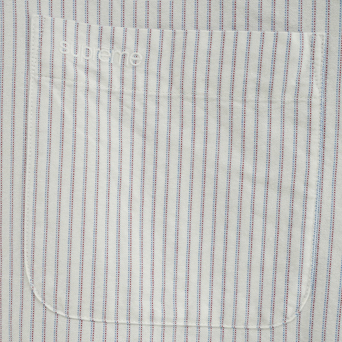 Supreme 26SS Loose Fit Oxford S／S Shirtオックスフォード生地 ストライプ ポケット クラシック ロゴ 刺繍 ルーズフィット 半袖 シャツ 古着・中古-3枚目のアイテム画像
