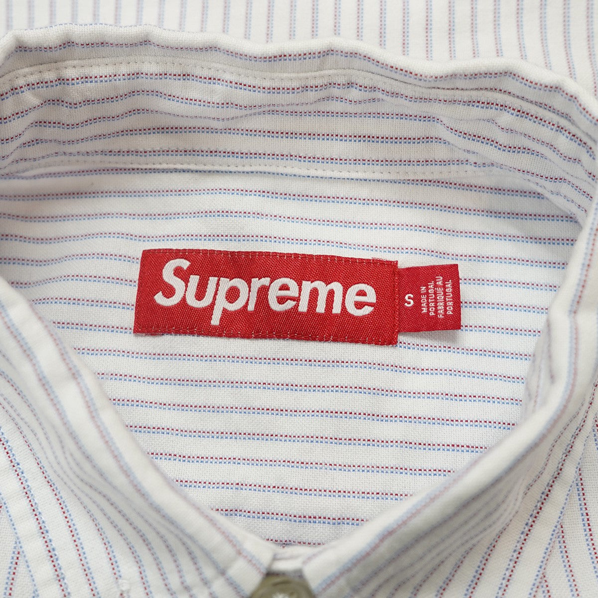 Supreme 26SS Loose Fit Oxford S／S Shirtオックスフォード生地 ストライプ ポケット クラシック ロゴ 刺繍 ルーズフィット 半袖 シャツ 古着・中古-5枚目のアイテム画像