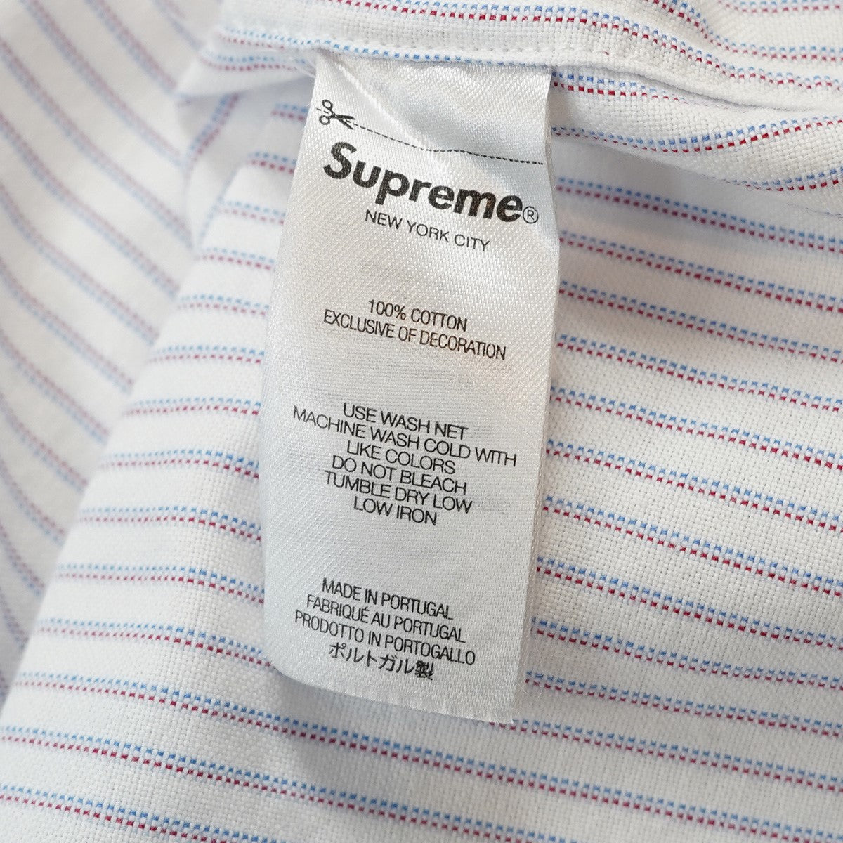 Supreme 26SS Loose Fit Oxford S／S Shirtオックスフォード生地 ストライプ ポケット クラシック ロゴ 刺繍 ルーズフィット 半袖 シャツ 古着・中古-6枚目のアイテム画像