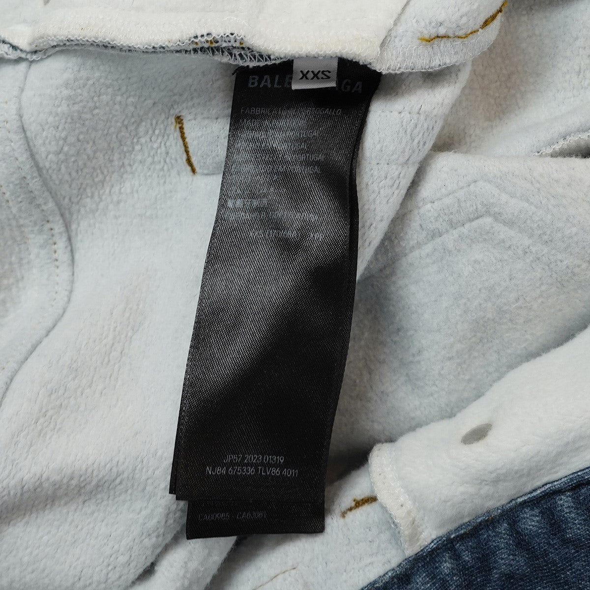 BALENCIAGA 23AW Trompe L’?il Jeans デムナ期トロンプルイユ ダメージ デニム バギー ワイド ストレート スウェット ジーンズ パンツ 古着・中古-10枚目のアイテム画像