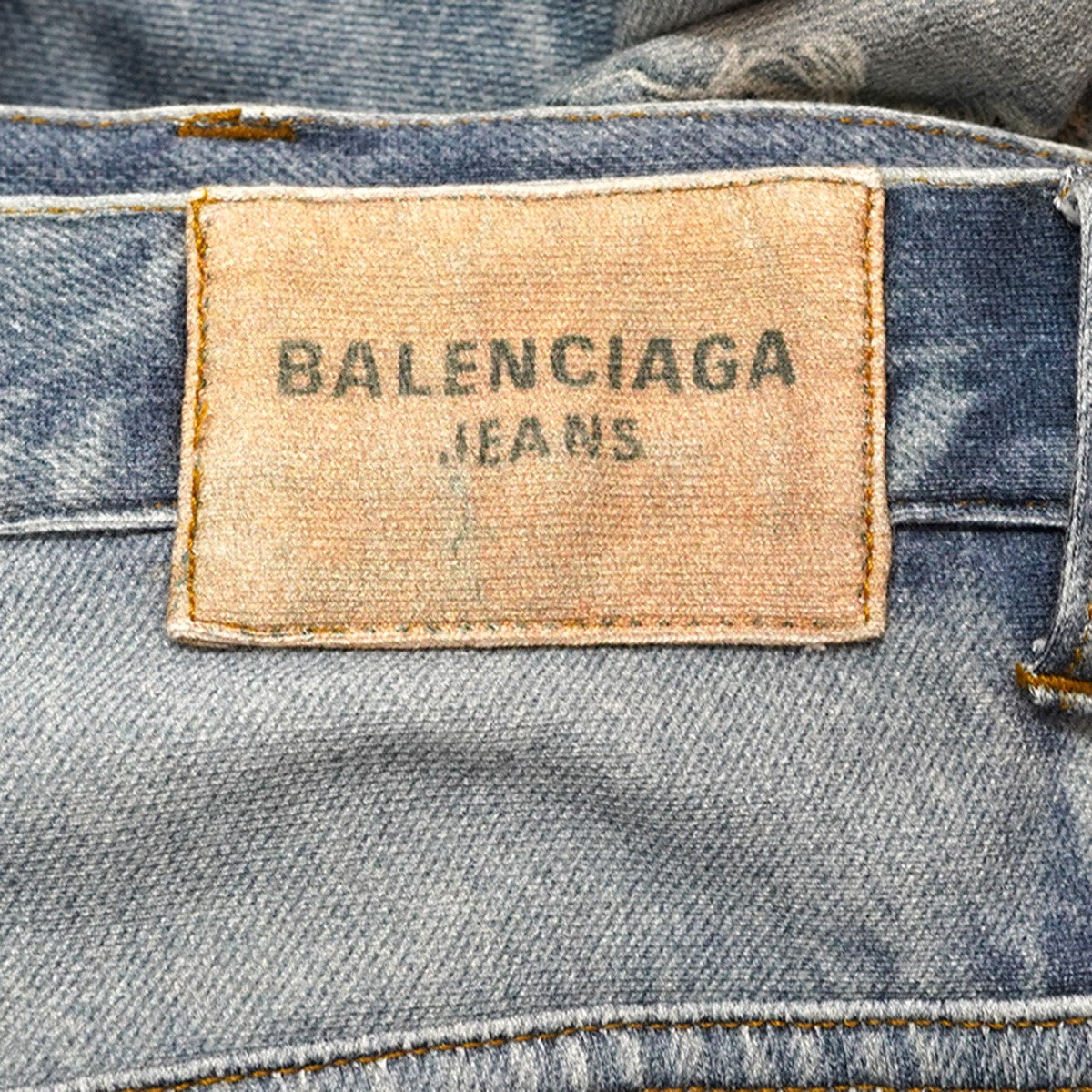 BALENCIAGA 23AW Trompe L’?il Jeans デムナ期トロンプルイユ ダメージ デニム バギー ワイド ストレート スウェット ジーンズ パンツ 古着・中古-8枚目のアイテム画像