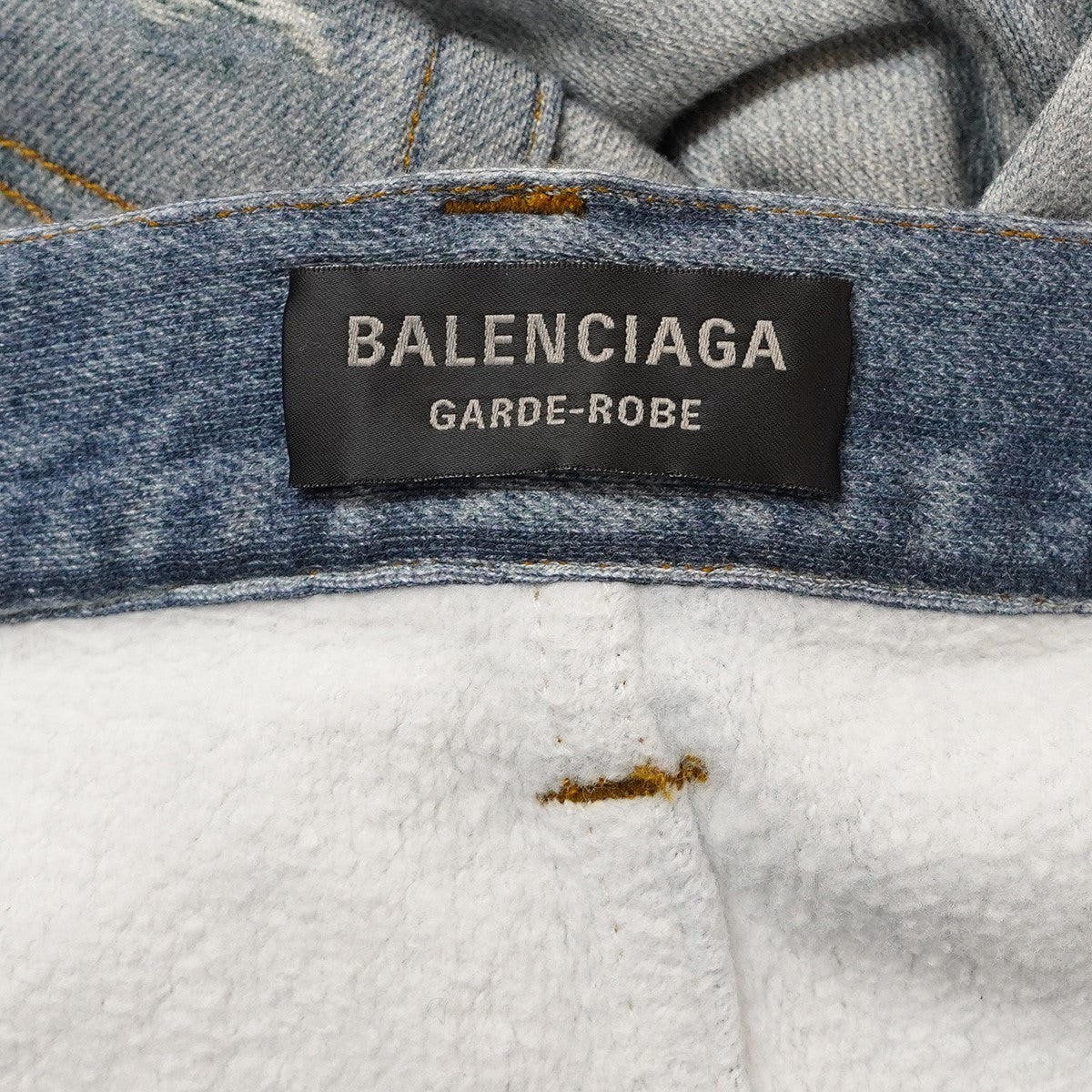 BALENCIAGA 23AW Trompe L’?il Jeans デムナ期トロンプルイユ ダメージ デニム バギー ワイド ストレート スウェット ジーンズ パンツ 古着・中古-9枚目のアイテム画像