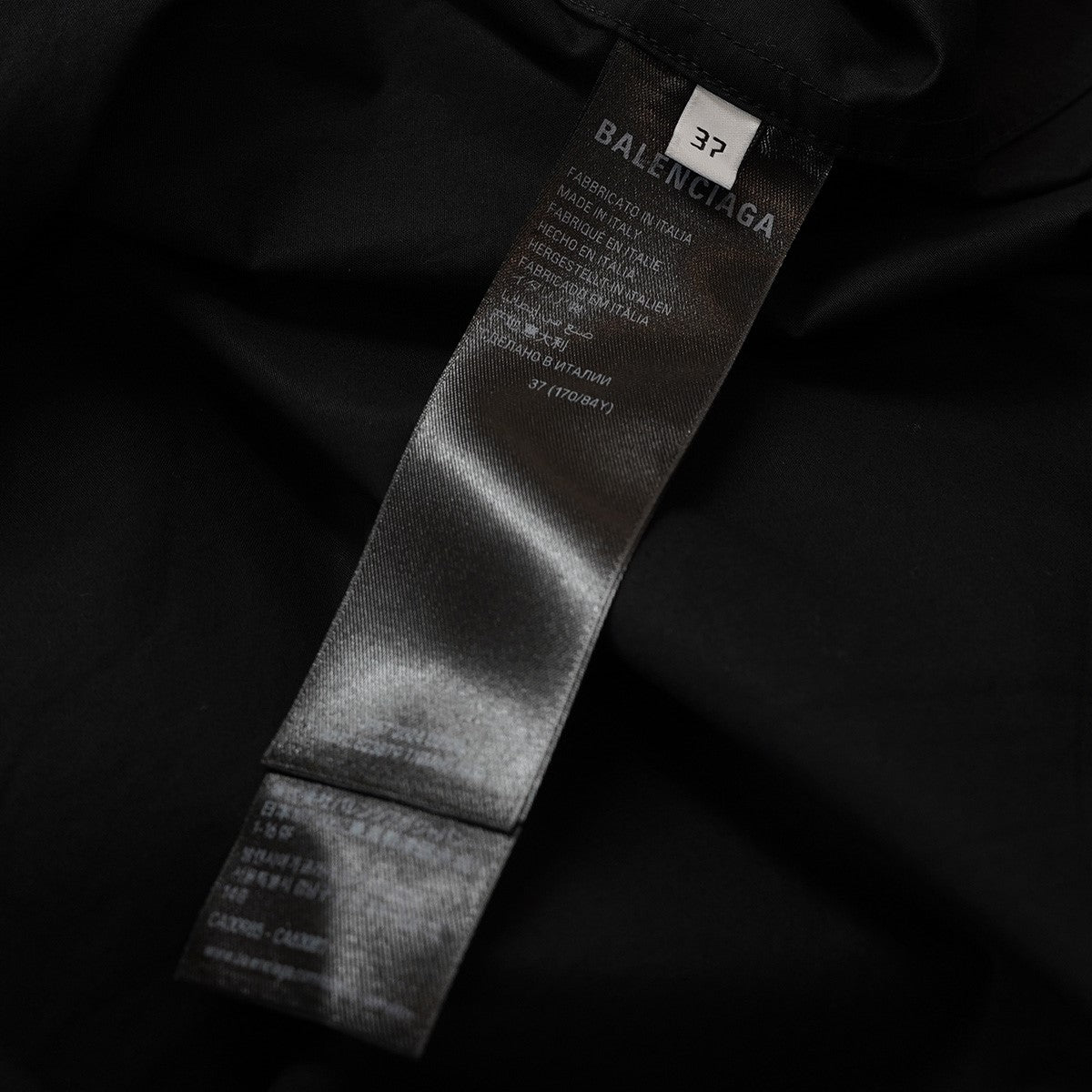 BALENCIAGA 24AW BB PATCH OVERSIZED SHIRT IN BLACKロゴ パッチ オーバーサイズ シャツ 古着・中古-6枚目のアイテム画像
