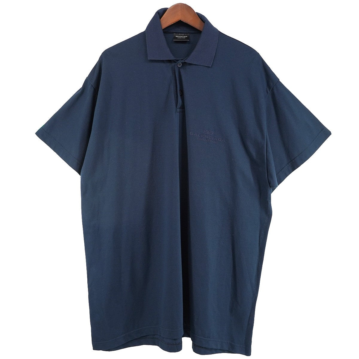 BALENCIAGA 25SS Intertwined Polo ／ Garderobe ロゴ ダブルヘム オーバーサイズポロシャツ 古着・中古-1枚目のアイテム画像