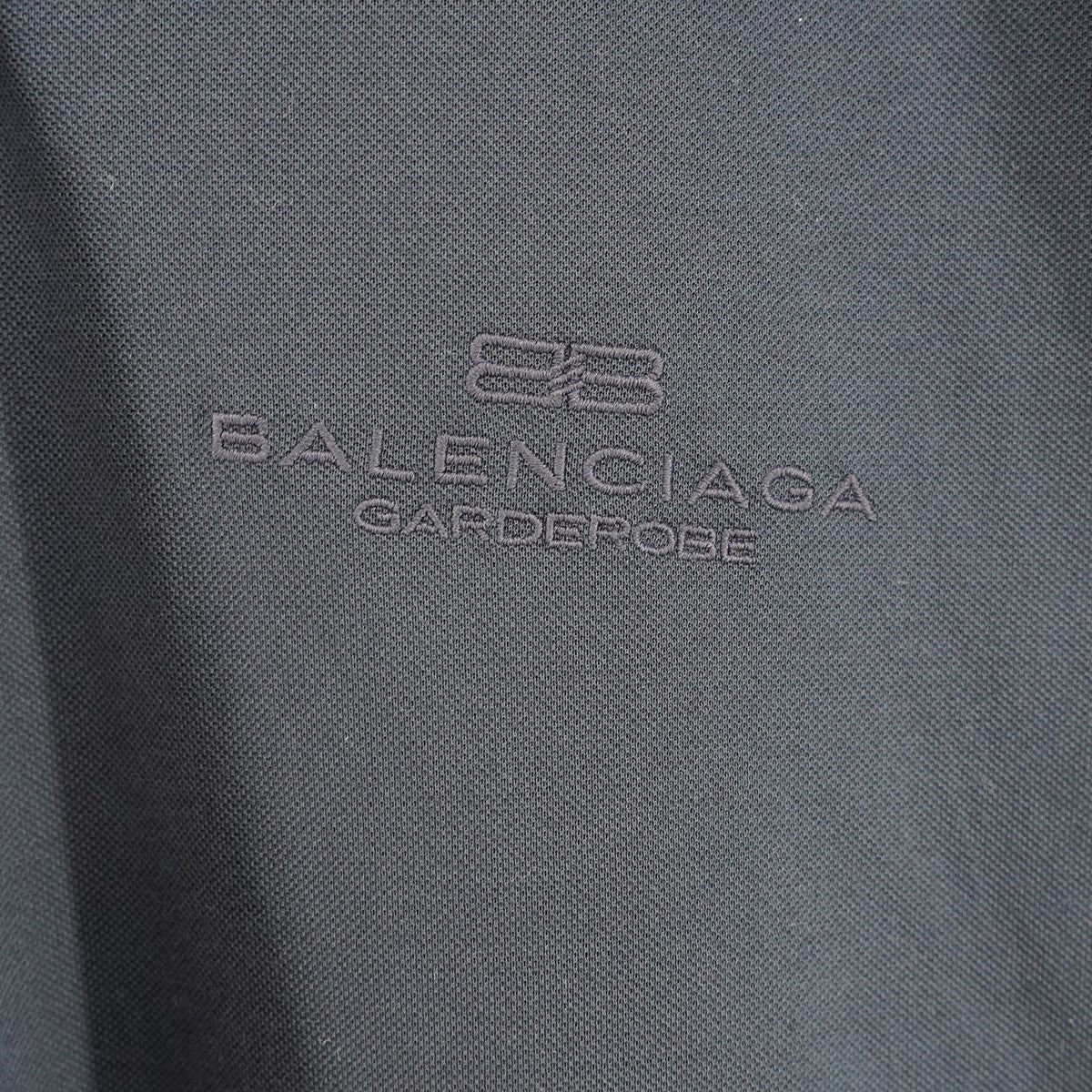 BALENCIAGA 25SS Intertwined Polo ／ Garderobe ロゴ ダブルヘム オーバーサイズポロシャツ 古着・中古-2枚目のアイテム画像
