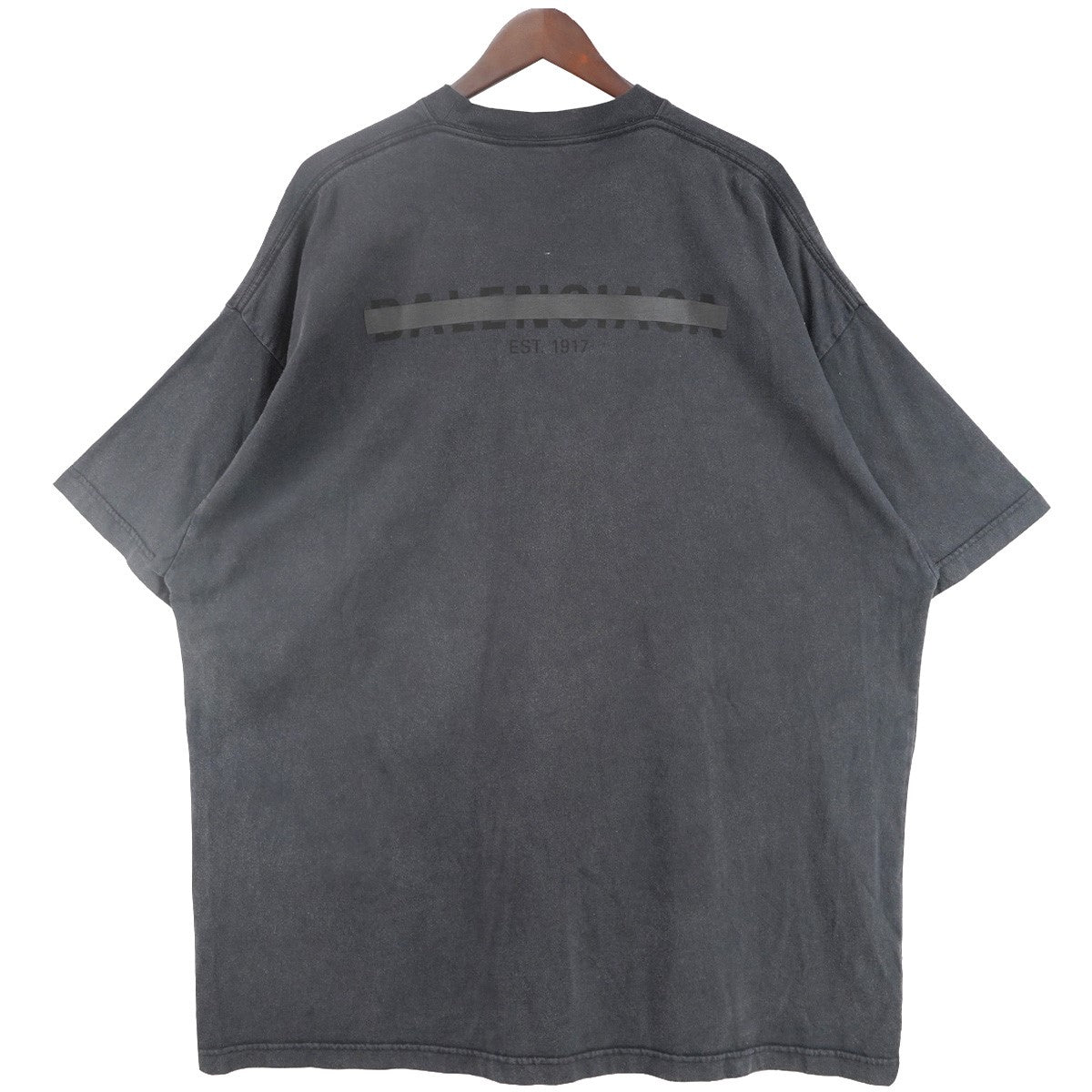 BALENCIAGA 22SS STRIKE 1917 OVERSIZED T-SHIRT ヴィンテージ Vintage フェード加工テープ ロゴ グラフィック オーバーサイズ 半袖 Tシャツ 古着・中古-1枚目のアイテム画像
