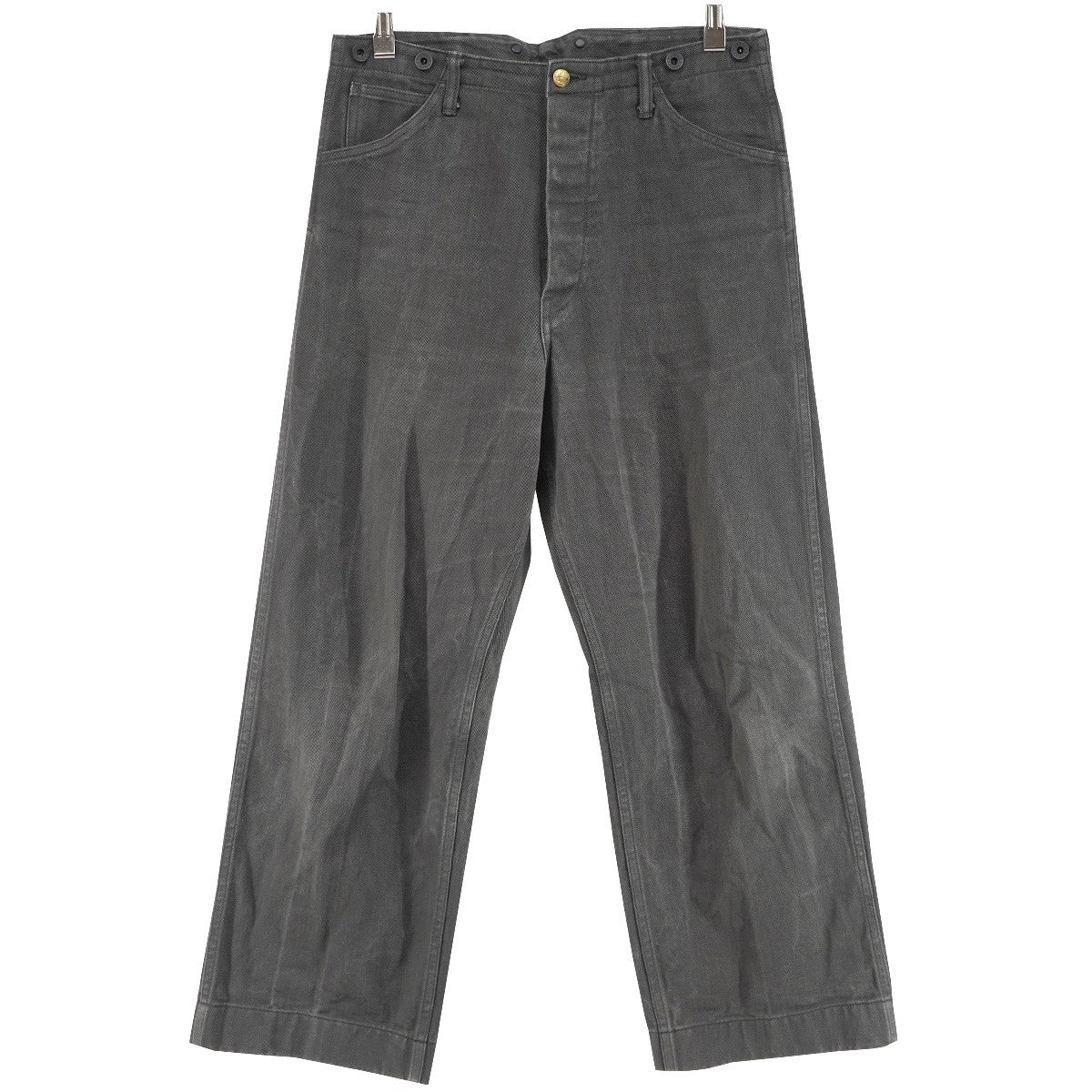 10AW Lot．614 FRISCO PANTS 最初期 アーカイブ ヘビープレイスツイル生地 5ポケット刻印 ドーナツボタン シンチバック ワイド ストレート デニム フリスコ パンツ
