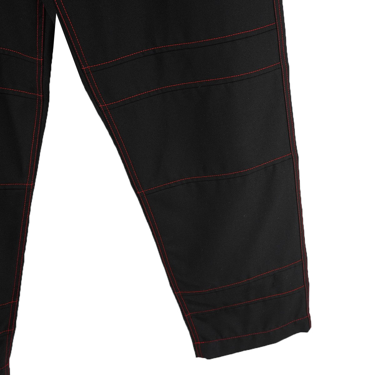 22SS Stitched Pants 製品染め レッド ステッチ切替 リラックスフィット テーパード ワーク パンツ