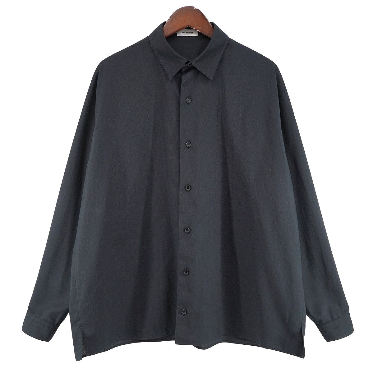 26SS THE PERFECT SHIRT スパンポリエステル裏前立て ドレープ ドロップショルダー レギュラーカラー 開襟 長袖 シャツ