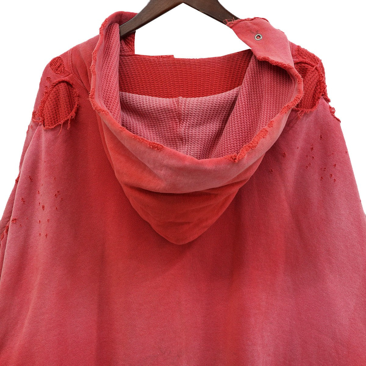 24AW GRUNGE DOUBLE FACE HOODIE (RED) ヴィンテージ Vintage ダメージ加工ダブルフェイス フーディー パーカー