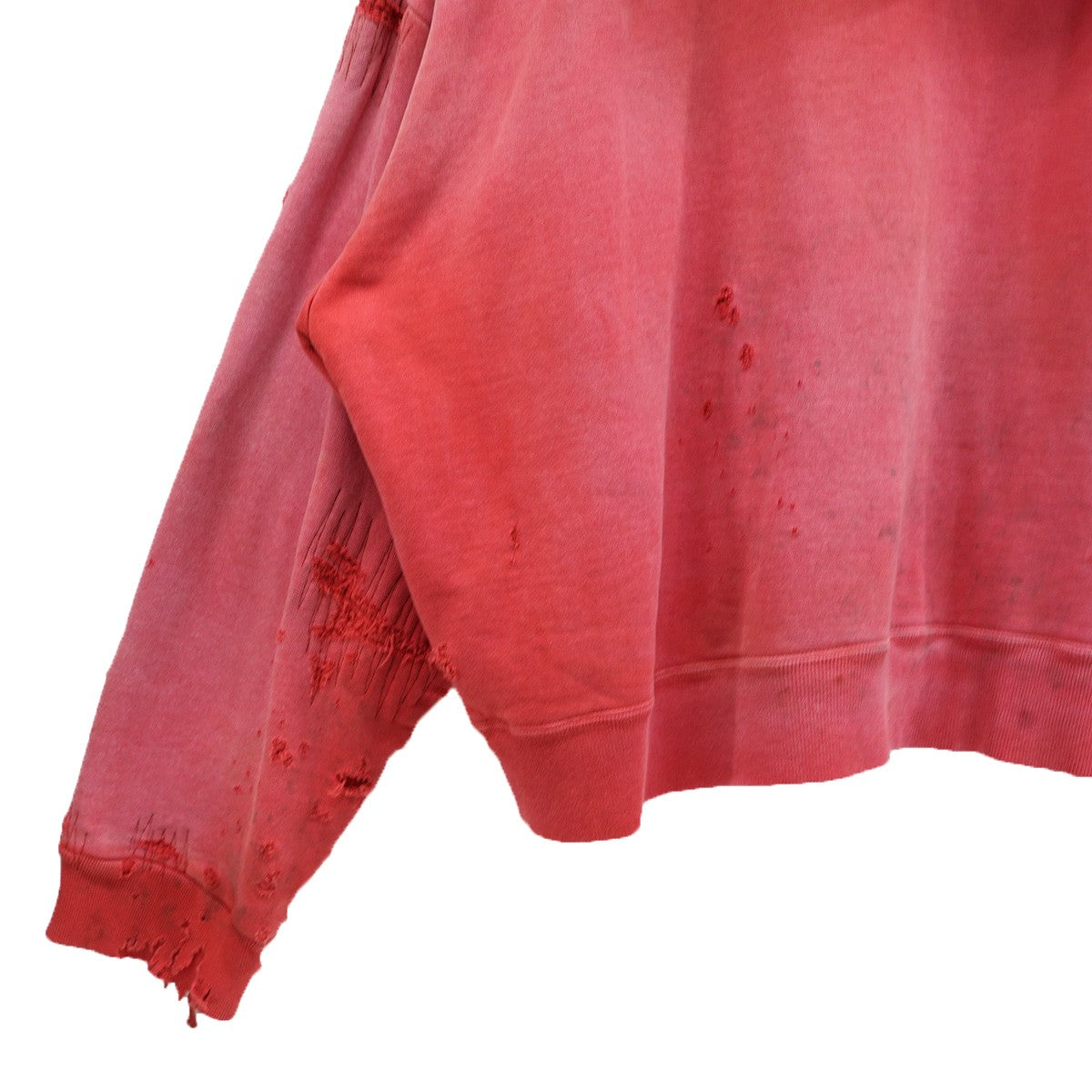 24AW GRUNGE DOUBLE FACE HOODIE (RED) ヴィンテージ Vintage ダメージ加工ダブルフェイス フーディー パーカー