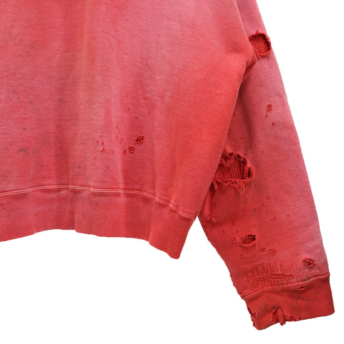 24AW GRUNGE DOUBLE FACE HOODIE (RED) ヴィンテージ Vintage ダメージ加工ダブルフェイス フーディー パーカー