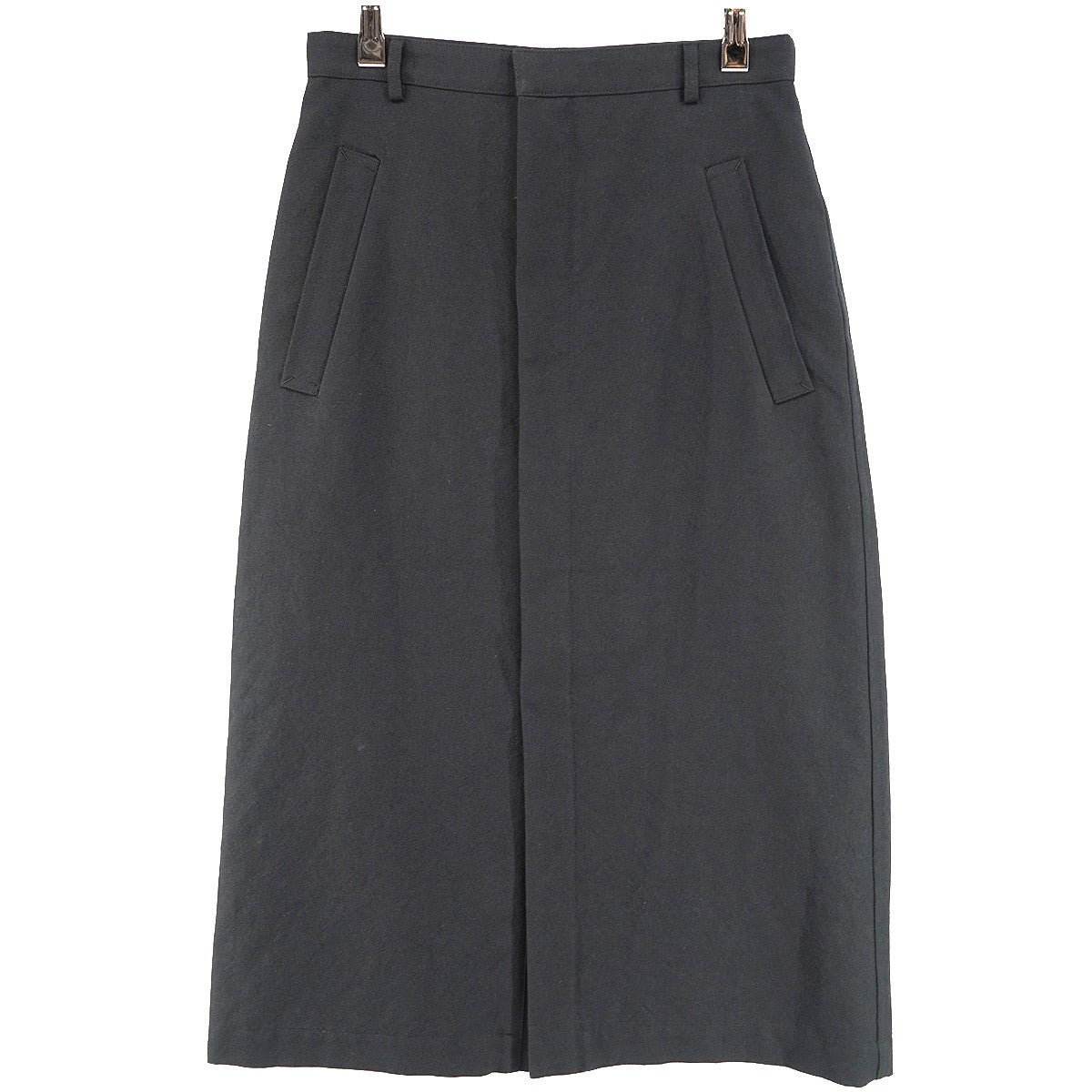26SS WOOL COTTON LINEN OX SKIRT3素材混紡 ウールコットン オックスフォード生地  ストレートシルエット スカート