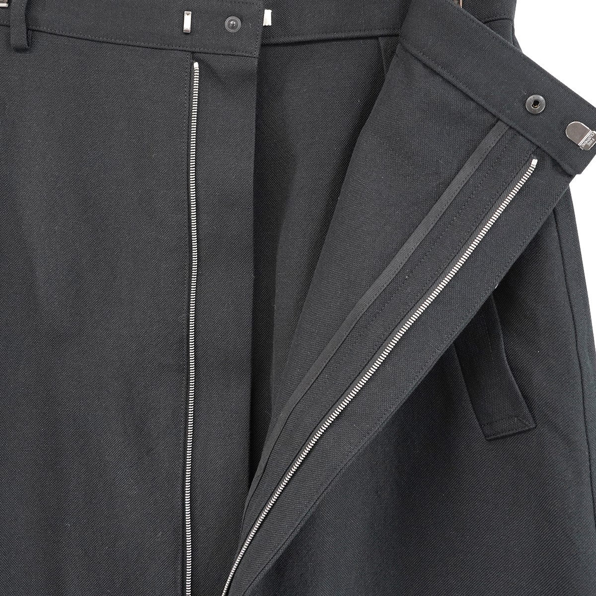 26SS WOOL COTTON LINEN OX SKIRT3素材混紡 ウールコットン オックスフォード生地  ストレートシルエット スカート