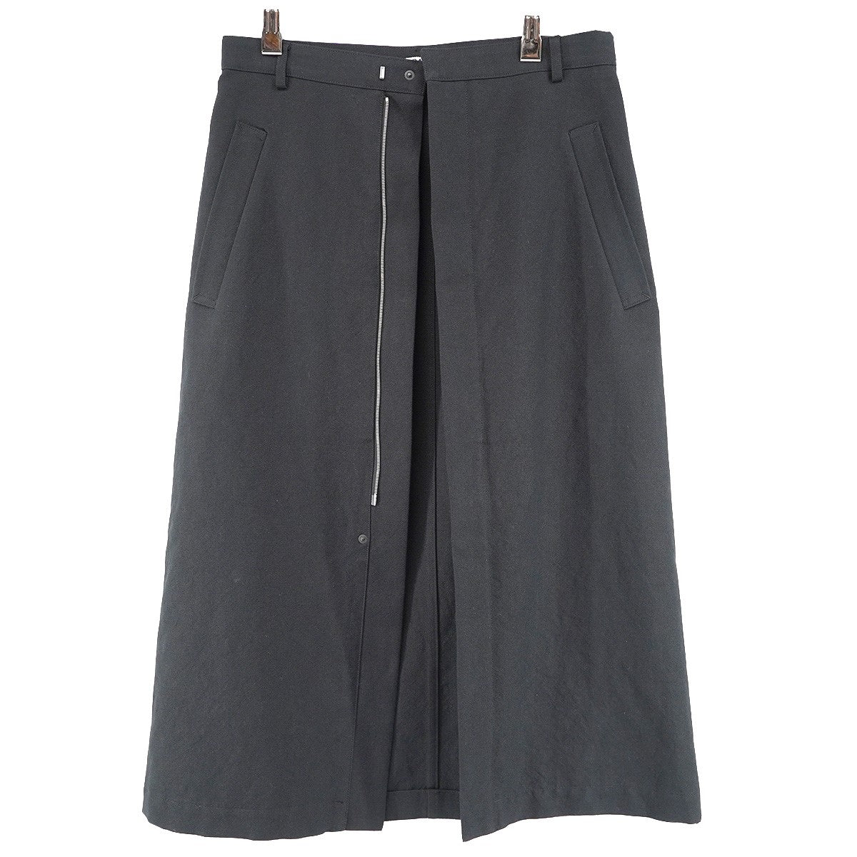 26SS WOOL COTTON LINEN OX SKIRT3素材混紡 ウールコットン オックスフォード生地  ストレートシルエット スカート