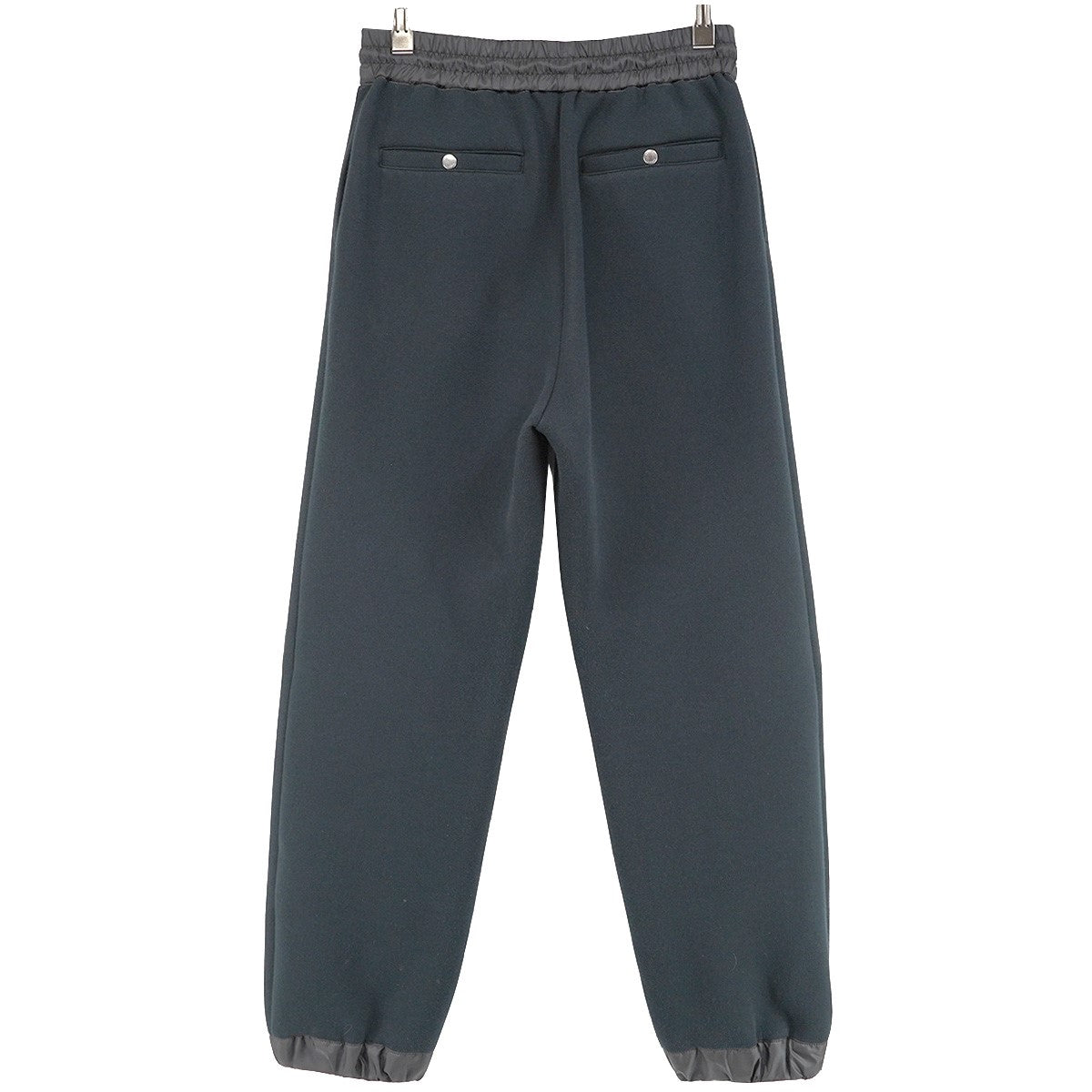 26SS Sponge Sweat Pants スポンジスウェット生地異素材ドッキング ギャザー ワイド テーパード イージー スウェット パンツ