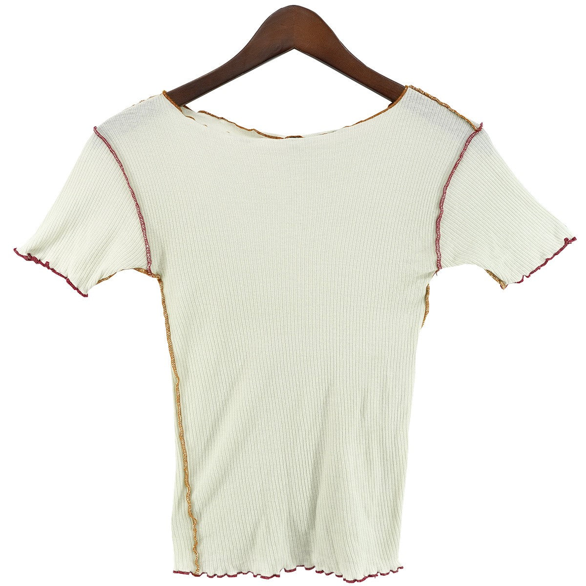 21SS VEIN TEE ヴェインオーガニックコットン 細リブ編み メロー ステッチ 半袖 Tシャツ