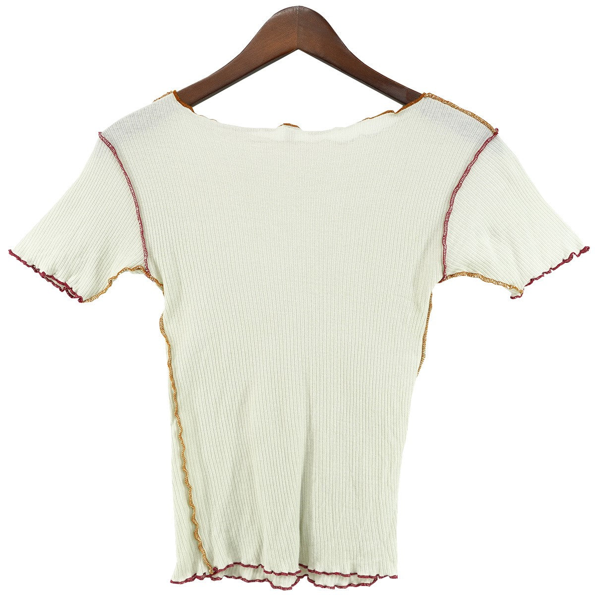 21SS VEIN TEE ヴェインオーガニックコットン 細リブ編み メロー ステッチ 半袖 Tシャツ