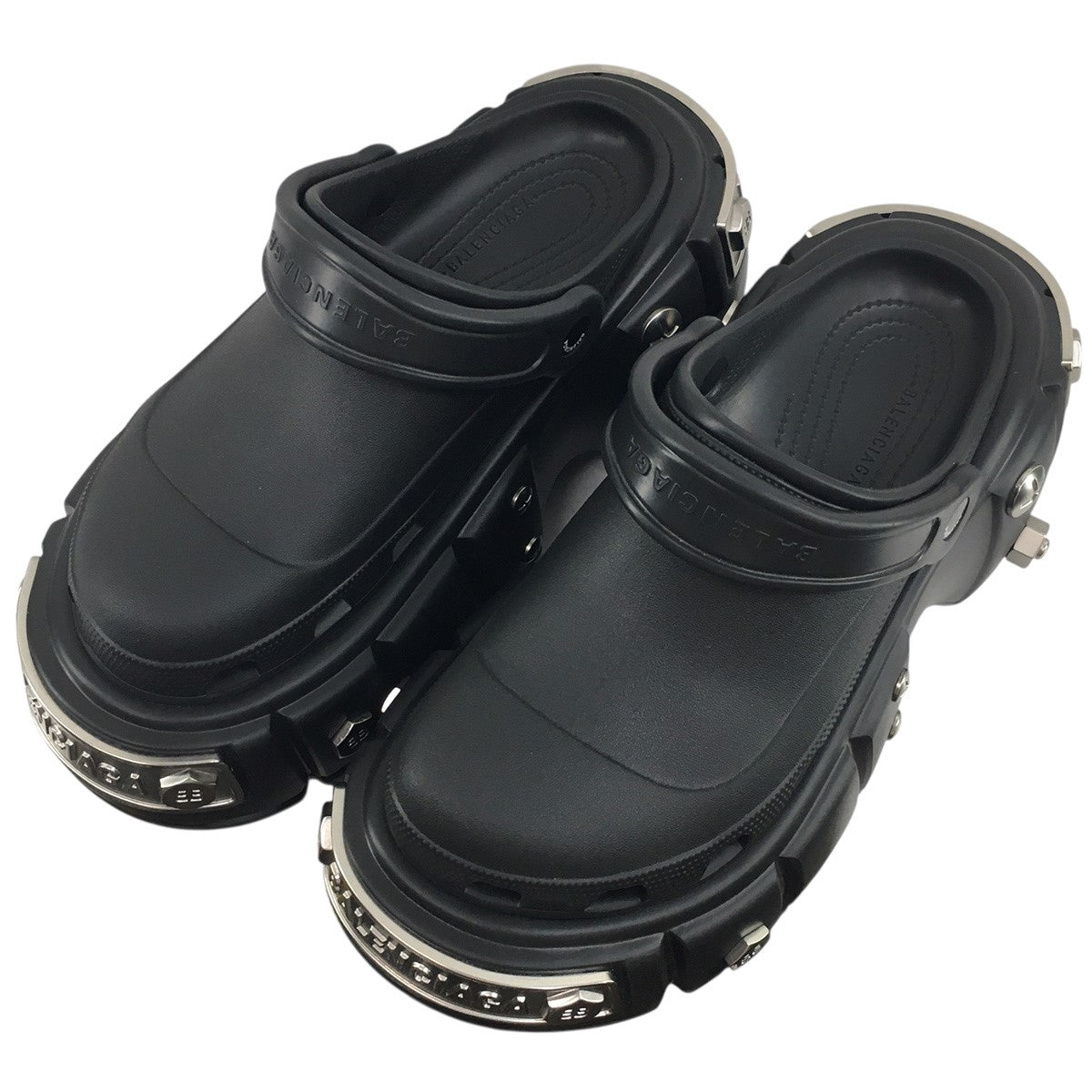 Crocs x Balenciaga Hardcrocs Slide コラボメタル プレート ロゴ 厚底 ハードクロックス サンダル