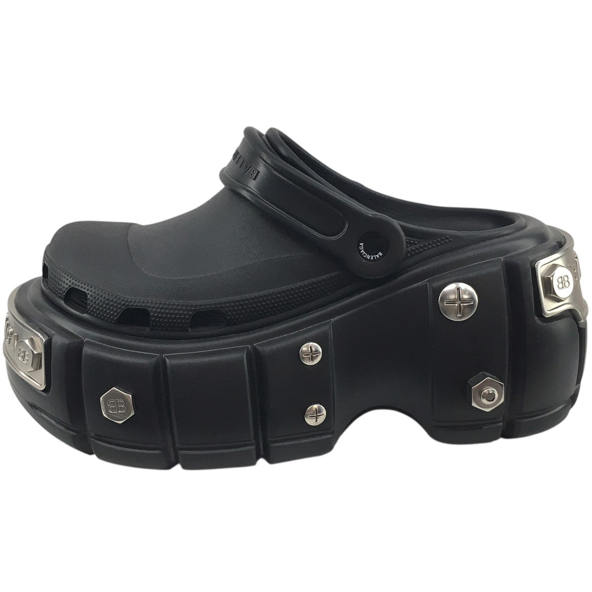 Crocs x Balenciaga Hardcrocs Slide コラボメタル プレート ロゴ 厚底 ハードクロックス サンダル