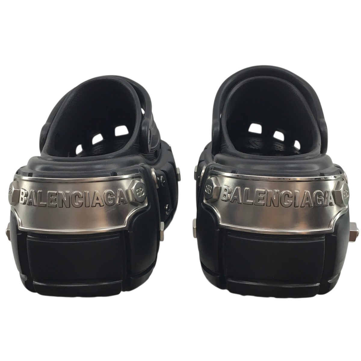 Crocs x Balenciaga Hardcrocs Slide コラボメタル プレート ロゴ 厚底 ハードクロックス サンダル