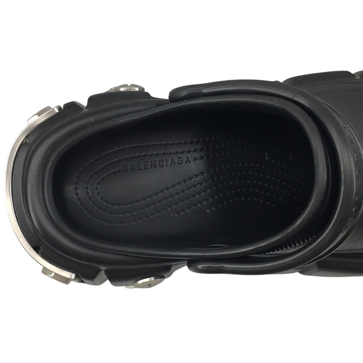 Crocs x Balenciaga Hardcrocs Slide コラボメタル プレート ロゴ 厚底 ハードクロックス サンダル
