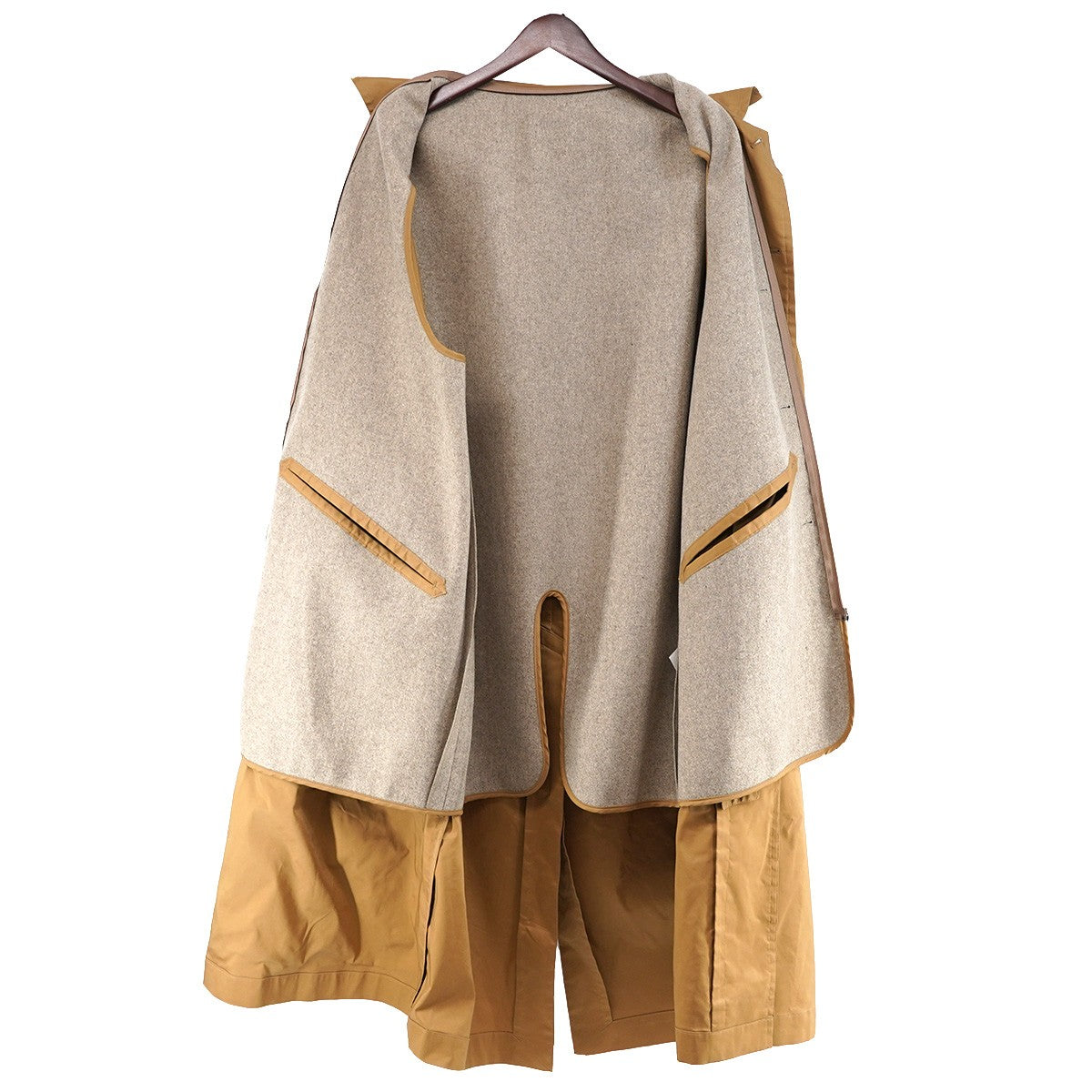 21AW 別注 EXCLUSIVE STRETCH POLYESTER LONG LINER COAT取り外し可能 カシミヤ昆 ライナー付き ポリエステル ロングコート