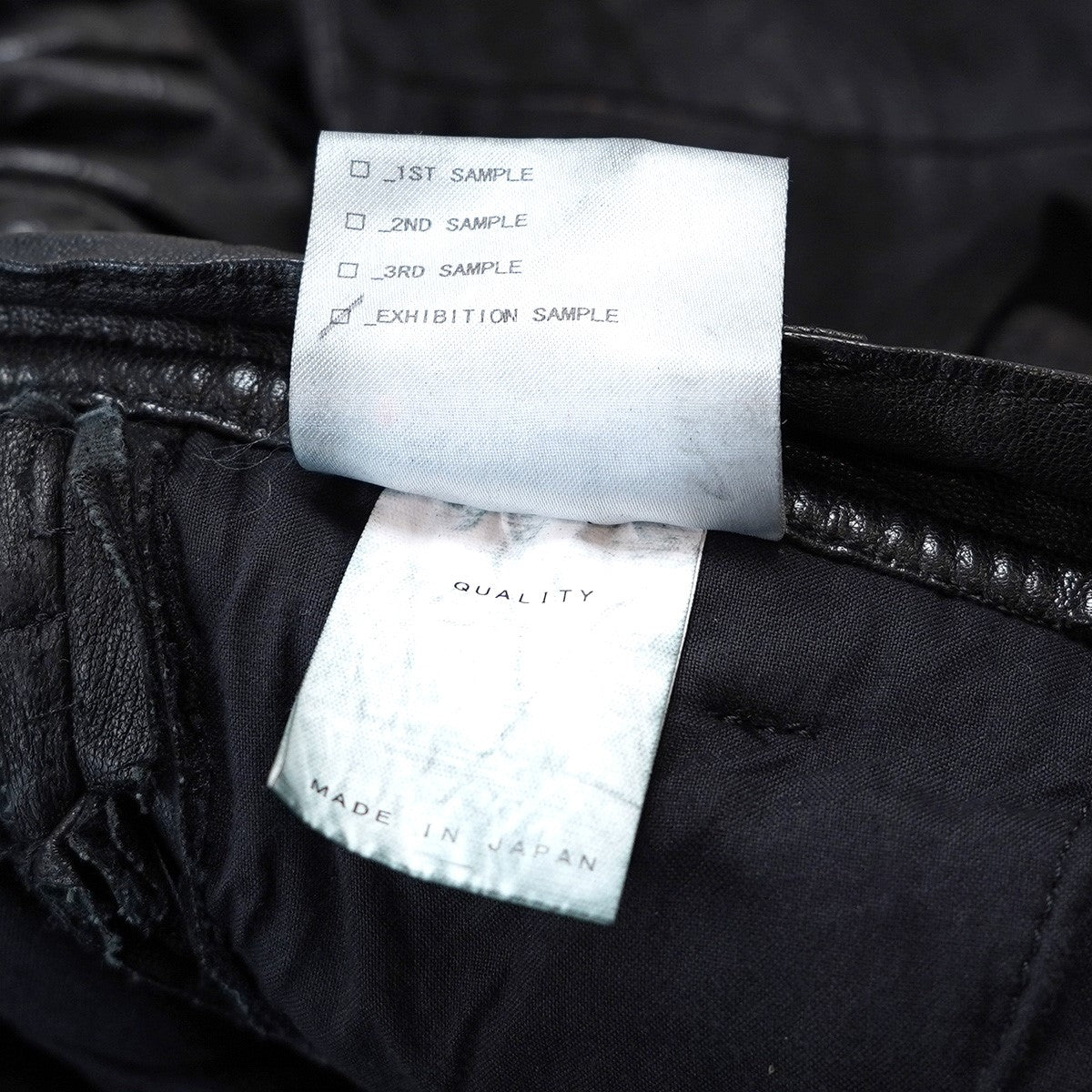 16AW [ beast; ]期 STRETCH DEERSKIN DRAPED TROUSERSストレッチディアスキン 鹿革 アシンメトリー インダストリアル スキニー レザー パンツ